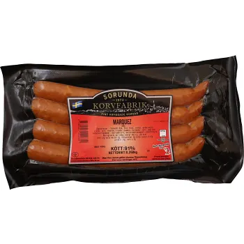 Marquez Smal 91% kötthalt 260g Sorunda Korvfabrik.