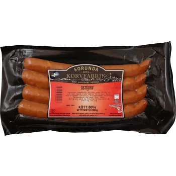 Ostkorv Smal 80% Kötthalt 260g Sorunda Korvfabrik.