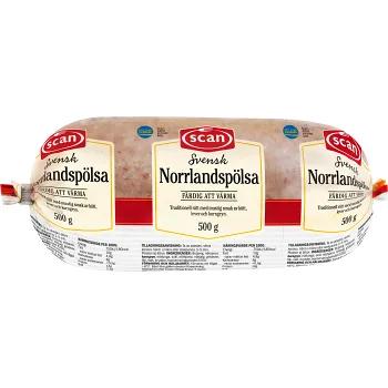 Norrlandspölsa 500g Scan.