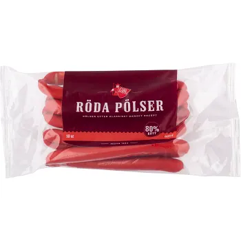 Röda Hot Dog Pölser 80% Kötthalt 625g Göl.
