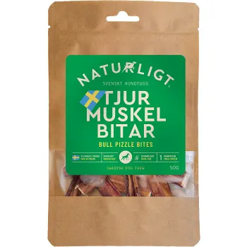 Hundgodis Naturligt Tjurmuskelbitar 50g Naturligt.