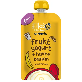 Mellanmål Banan squeeze 6m Ekologisk 100g Ella´s kitchen.