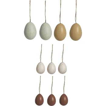 Hänge ägg 10-p 2 storlekar naturfärger Festive.