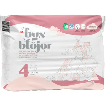 Byxblöjor Strl 4 7-11kg 40-p ICA.