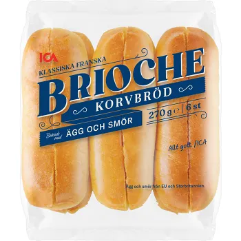 Brioche Korvbröd 6-p 270g ICA.