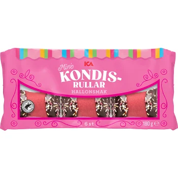 Kondisrullar Hallonsmak 6-p 180g ICA.
