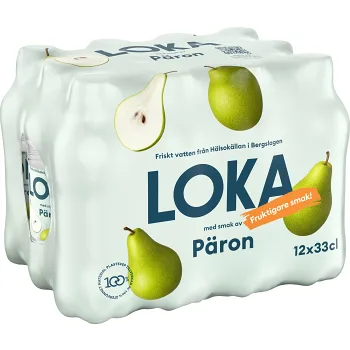 Vatten Kolsyrat Päron 12x33cl Loka.