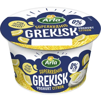 Grekisk Yoghurt Citron 0,2% 200g Arla®.