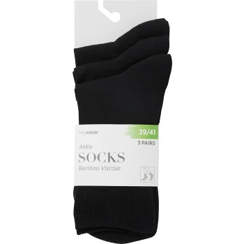 Socka ribb 3p svart 39/41 mywear.