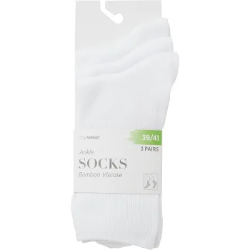 Socka ribb 3p vit 39/41 mywear.