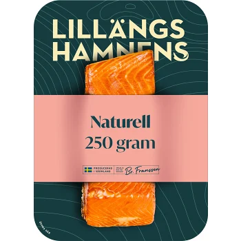 Laxfilé varmrökt naturell ca 250g Lillängshamnens Fiskerökeri.