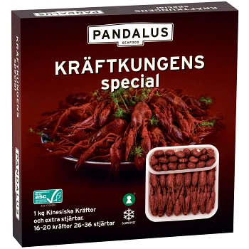Kräftkungens special Fryst 1kg Pandalus.