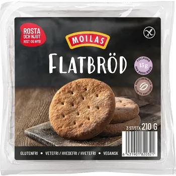 Flatbröd Glutenfritt 3-p Moilas.