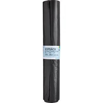 Sopsäck svart 10p 125L ICA.
