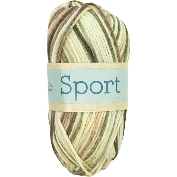 Garn Sport 1029 Beige, Ecru &amp; Brun 100g Falkgarn.