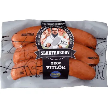 Filékorv Grov Vitlök 99% Kötthalt 270g Slaktarkorv.