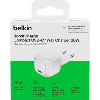 Väggladdare 20W PD USB-C Belkin.