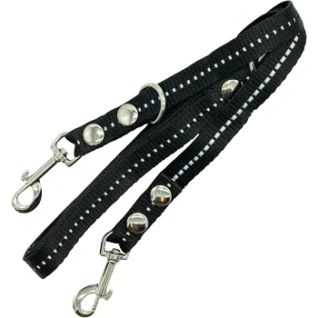 Hundkoppel Med Reflex 220cm Svart/grå 1pack Happy Petzy.