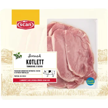Kotlett Färsk Tunnskivad 500g Scan.
