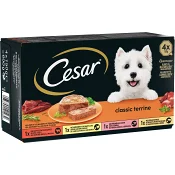 Hundmat Våtfoder Blandade Smaker 4-p 600g Cesar.