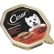 Hundmat classic terrine Oxkött &amp; Lever 150g Cesar.