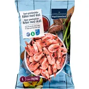 Räkor med skal 70/90 Fryst 1kg Royal Greenland.