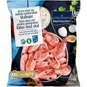 Räkor med skal 50/70 Fryst 500g Royal Greenland.