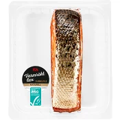 Lax Färsk Varmrökt Dubbelfilé ca 300g Miljömärkt ICA.