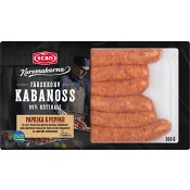 Färskkorv Kabanoss 95% Kötthalt 300g Korvmakarna Scan.