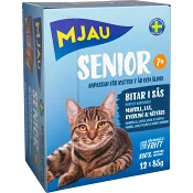 Kattmat Senior Multibox i sås 12-p 85g Mjau.