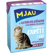 Kattmat Oxkött i sås 370g Mjau.