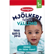 Fullkornsvälling banan, äpple &amp; päron Mjölkfri Från 1år 400g Semper.
