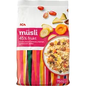 Müsli 45% Frukt 750g ICA.