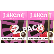 Halstabletter Raspberry Licorice Sockerfri 2-p 50g Läkerol.