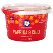 Crème fraiche Lätt Paprika &amp; Chili 11% 2dl Skånemejerier.