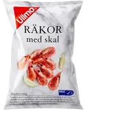 Räkor med skal Fryst 1kg MSC Ullmo.