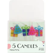 Tandpetarljus Present 5-p Happy Party.