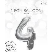 Folieb silv 4 100cm Happy Party.