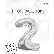 Folieb silv 2 100cm Happy Party.