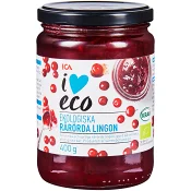 Rårörda lingon 400g KRAV ICA I love eco.