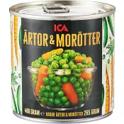 Ärtor &amp; morötter 400g ICA.