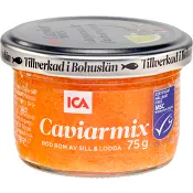 Caviarmix röd rom av sill och lodda 75g ICA.
