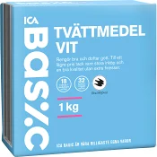 Tvättmedel Vit 1kg Miljömärkt ICA Basic.