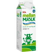 Mellanmjölk 1,5% 1l ICA.