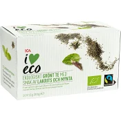 Grönt te Lakrits &amp; mynta Ekologiskt 20-p ICA I love eco.