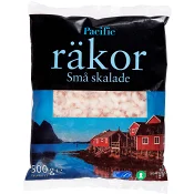 Små skalade räkor 500g Pacific.