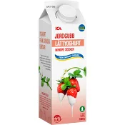 Lättyoghurt Jordgubb slät 0,5% 1000g ICA.
