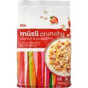 Müsli Mix crunchy jordgubb &amp; yoghurt 500g ICA.