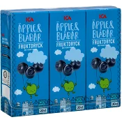 Fruktdryck Äpple &amp; Blåbär 3-p 60cl ICA.