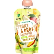 Frukt &amp; grötsmoothie päron &amp; mango från 6m 120g ICA I love eco.